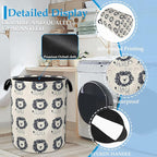 Cute Lion Laundry Basket Collapsible Laundry Hamper Clothes Toy Storage Bin for Bathroom Bedroom Room Decor 16" X 20.8"