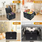 File Box with Hanging Folders Important Fireproof Document Organizer with Lock Collapsible Portable File Box with Handle for 