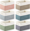 Geiserailie 6 Pcs 15 x 11 x 9.5 Inch Cube Storage Bins Fabric Storage Organizer Bins Foldable Cube Baskets with Sturdy Carry 