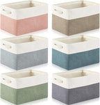 Geiserailie 6 Pcs 15 x 11 x 9.5 Inch Cube Storage Bins Fabric Storage Organizer Bins Foldable Cube Baskets with Sturdy Carry 