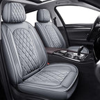 MIROZO Front Car Seat Covers Gray,2PCS Leather Seat Covers Waterproof Automotive Seat Covers Car Seat Protector Universal Veh