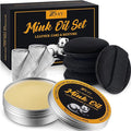 8 Pcs Mink Oil for Leather Shoes Boots 3.5 oz Leather Conditioner and Cleaner with Travel Bag Soften for Boots and Shoes Care