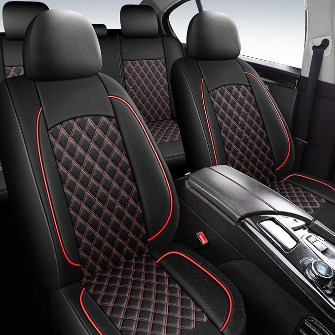 Car Seat Covers Full Set, Breathable and Waterproof Napa Leather Car Seat Cover, Interior Universal Fit for Cars, Sedans, SUV