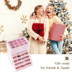 ProCase Earring Holder Organizer Jewelry Box with 8 Drawers, Acrylic Clear Earring Case with Adjustable Velvet Trays for Wome