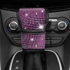 CAR PASS 11 PCS Bling Diamond Car Accessories Set for Women, Sparkly Rhinestone Steering Wheel Cover, Bling Seat Belt Cushion