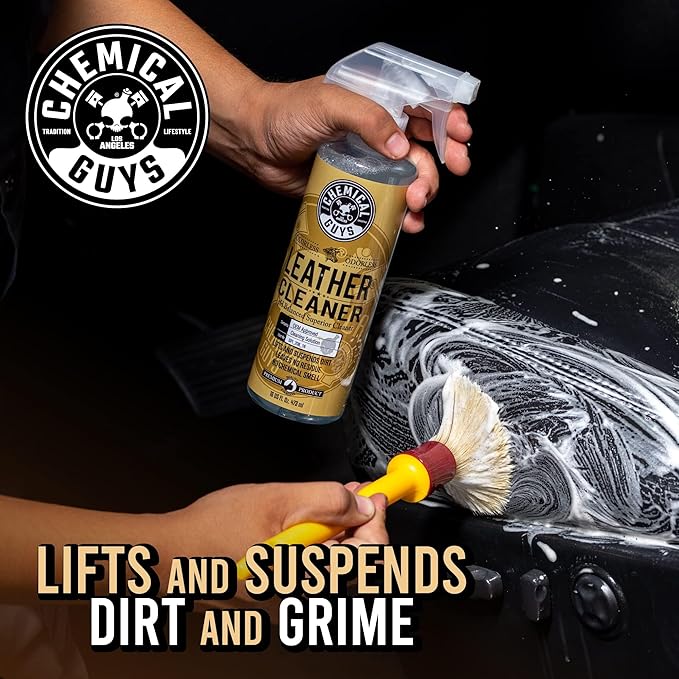 Chemical Guys Leather Cleaner and Conditioner Kit - 2 Bottles (4 oz Each), Car Cleaner and Conditioner, Safely Cleans & Condi
