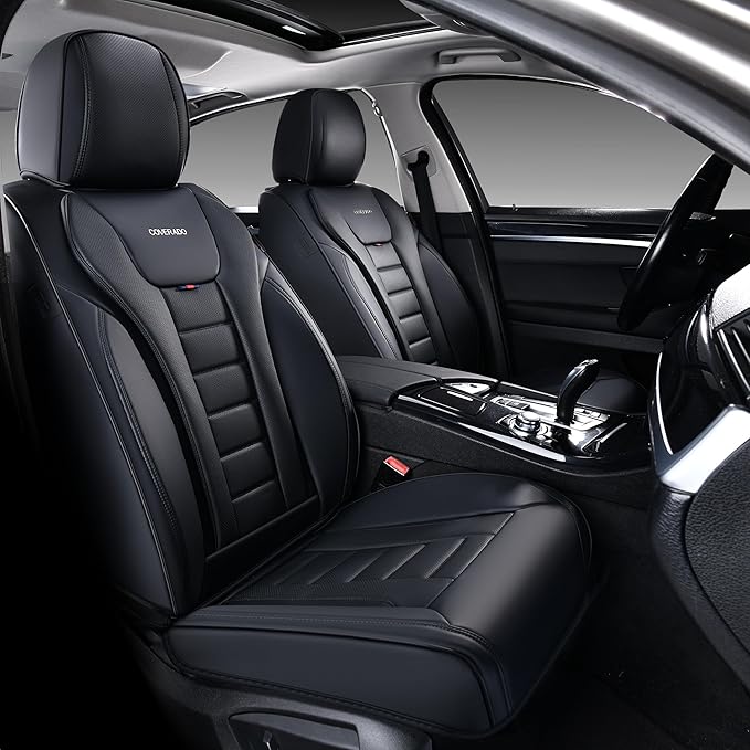 Coverado Car Seat Covers, Front Covers for Cars, Car Seat Cover Front Seats, Automotive Seat Cover, Waterproof, Leather Car S