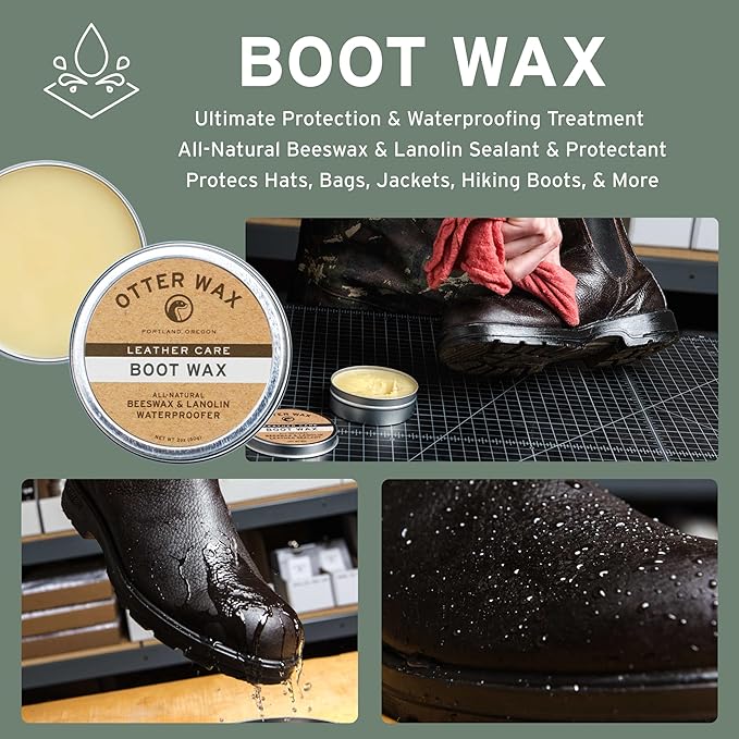 Otter Wax Leather Care Kit | 100% All-Natural Leather Care Products | Made In The USA | Includes Saddle Soap & Leather Salve 