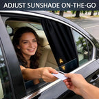 XCBYT Blackout Car Window Shades for Rear Side Windows, 2 Pack Magnetic Sun Shades for Baby Sleep, UV Protection & Heat Reduction, Back Seat Privacy Covers for Travel & Naps