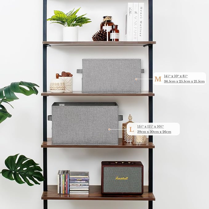 GRANNY SAYS Storage Bins for Shelves, Closet Bins with Label Holders, Fabric Storage Bin for Bedroom, Decorative Storage Cont