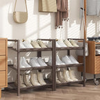 6 Tier Shoe Rack, Stackable Shoe Storage with Mesh Shelves, Holds 12-15 Pairs, Metal Shoe Organizer for Entryway Closet Garag