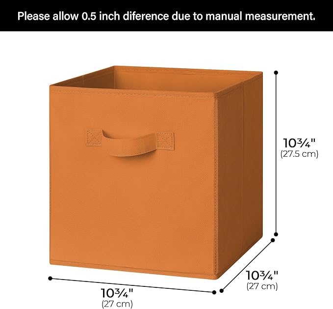 GRANNY SAYS 11 Inch Cube Storage Bins, Cube Storage Organizer, Fabric Storage Bins with Handle, Storage Cubes for Shelves, Cl