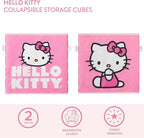 Hello Kitty Set of 2 Durable Storage Cubes with Handles, 10"x10"x10" Cubes