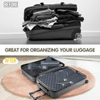 8 Set Compression Packing Cubes for Travel, Lightweight Dual Zipper Packing Cubes, Space-Saving Suitcase Organizer for Travel