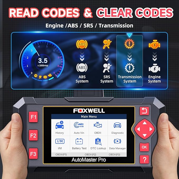 2026 FOXWELL NT604 OBD2 Scanner, Engine/ABS/SRS/Transmission Comprehensive Car Diagnostic Tool, Code Reader for Cars and