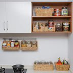 StorageWorks Woven Wall Baskets for Storage, Water Hyacinth Baskets for Shelf, Wall Storage for Kitchen and Bathroom, Hanging