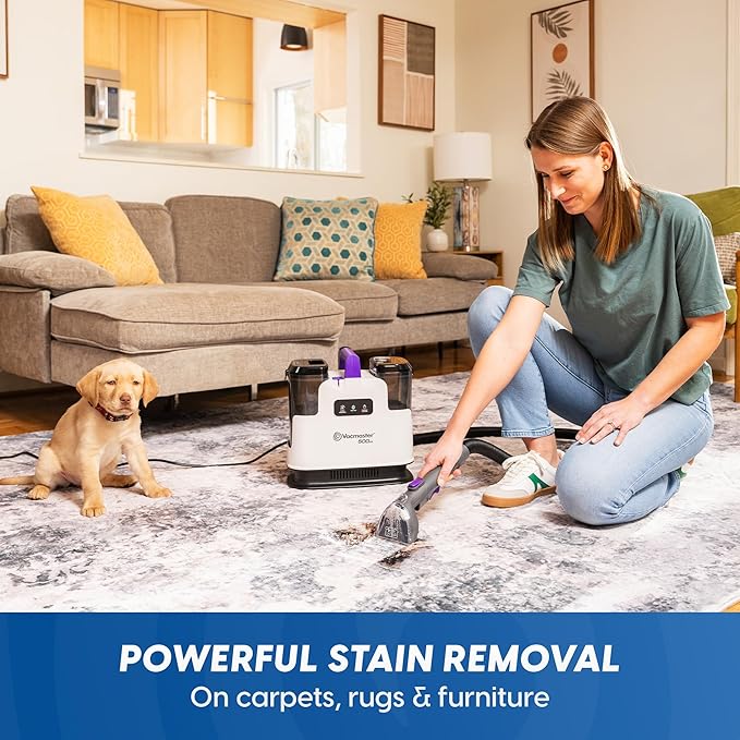 Vacmaster 500 Series Heated Carpet & Upholstery Spot Cleaner Machine, 16Kpa Power Suction with Versatile Tools for Pets, Area