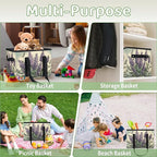 Reusable Grocery Bags Heavy Duty Shopping Bags Foldable Large Tote Bags with Long Handles & Hard Bottom