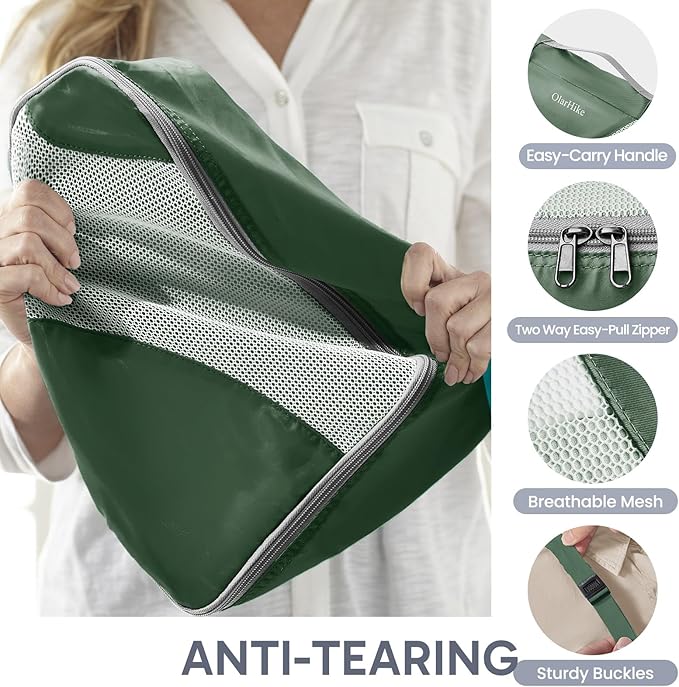 10 Set Packing Cubes for Travel, Gifts for Women Mom,Anti-Tearing Suitcase Organizer for Luggage with Shoe & Hanging Toiletry