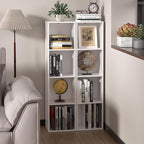 4 Cube Storage Organizer, Cube Shelf, Freestanding 4 Tier Open Shelf Bookcase for Home Office, Bedroom, Living Room, Study, W