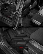 3W Floor Mats Fit for Ford Ranger 2020 2021 2022 2023, TPE All Weather Floor Liner for Ford Ranger Super Crew Cab,1st & 2nd Row Full Set Custom Fit Car Mats Accessories
