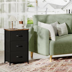 Somdot Dresser for Bedroom with 3 Drawers, Storage Organizer Chest of Drawers with Removable Fabric Bins for Closet Bedside L