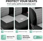 FH Group Gray Polyester Car Seat Cover, 3D Air Mesh, Front Set, Airbag Compatible, Universal Fit for Cars Trucks SUVs