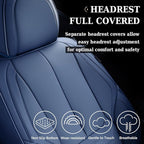 Coverado Seat Covers, Car Seat Covers Full Set, Leather Seat Covers for Cars, Car Seat Protector, Blue Car Seat Covers Front 