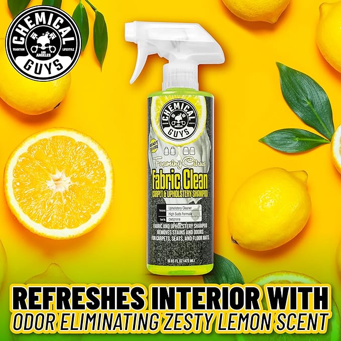 Chemical Guys Foaming Citrus Fabric Clean Carpet & Upholstery Cleaner, Ready to Use, Sprayable (for Carpets, Seats & Floor Ma