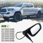 Left Driver side Mirror Fits 2016-2022 Toyota Tacoma With Power Glass, Heated, Turn Signal丨Without Blind Spot Detection Match to White Paint Replace TO1320349 (7Pins)
