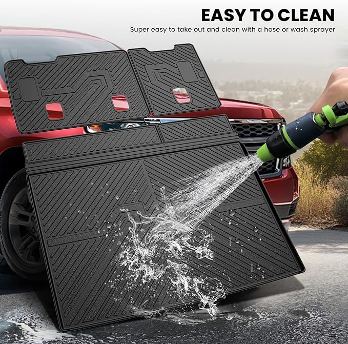 LASFIT Trunk Mat with Backrest Mat 2015-2020 for Chevrolet Chevy Suburban/GMC Yukon XL(Only Yukon XL, Not Fit Yukon)/Cadillac Escalade ESV(Only Escalade ESV, Not Fit Escalade), All Weather TPE Mat