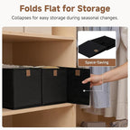 StorageWorks Narrow Baskets for Storage, Fabric Storage Bins, Small Baskets for Organizing with PU Handle, Great for Clothes,