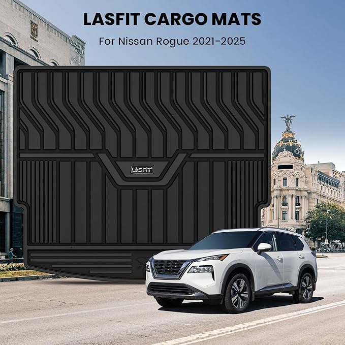 LASFIT Cargo Mat for Rogue 2021-2026, All Weather TPE Custom Fit Easy Clean Durable No-Curling Trunk Mat for Rogue 2026 2025 2024 2023 2022 2021 Cargo Liner, Black