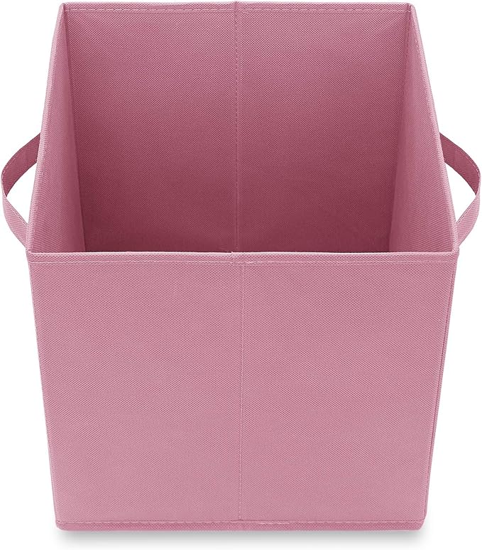 Casafield Set of 6 Collapsible Fabric Cube Storage Bins, Light Pink - 11" Foldable Cloth Baskets for Shelves, Cubby Organizer