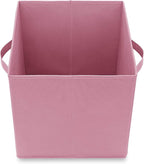 Casafield Set of 6 Collapsible Fabric Cube Storage Bins, Light Pink - 11" Foldable Cloth Baskets for Shelves, Cubby Organizer