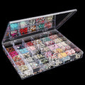 Noverlife 36 Grids Clear Plastic Jewelry Organizer Box, Nail Charm Holder Double Buckle Bead Organizer Storage Container Box,
