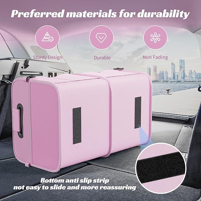 Sposuit Trunk Organizer for Car - 70L Collapsible Car Storage with 11 Pockets & Reinforced Handles, SUV Trunk Organizers for