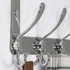 Dseap Over The Door Hook Hanger - Fits 1 3/8" to 1 3/4" Standard Doors | 5 Tri Hooks Heavy Duty Towel/Coat Rack | Door Organi
