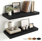 Fun Memories 24 Inch Floating Shelves Wall Mounted, 10 Inch Deep Wall Shelves, 24 x 10 Floating Shelf for Living Room Bathroo
