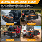 50 CuFt Waterproof Cargo Bag for Hitch Carrier | 72"x36"x35" Trailer Hitch Cargo Carrier | Weatherproof Truck Bed Storage with Straps, Lock & Carry Case | PVC Vehicle Soft-Shell Carriers