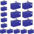 16 Pack-Extra Large Heavy Duty Moving Bags - Waterproof Storage Totes with Handles & Zippers, Foldable for College Dorm, Stor