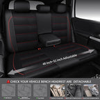 CAR PASS Mesh Leather Car Seat Covers Full Set,Breathable Mesh Faux Leather Seat Covers for Car, Universal Fit for SUV Truck Sedan Automotive, Airbag Compatible, Black and Red