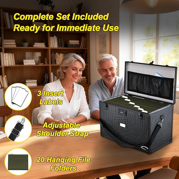 File Storage Cabinet File Organizer Document Organizer File Box in Office and Home with Combination Lock with 20 Legal Size H