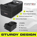 FORTEM Car Trunk Organizer, Collapsible Two Compartment Organizer, Foldable SUV & Truck Storage for Car Accessories for