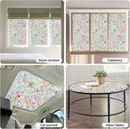 Butterfly Stained Glass Privacy Window Film Decorative, Summer Rainbow Window Stickers Sunroof Decal for Car Glass Door Moonroof Heat Control Non-Adhesive, 16.9" x 39.4"