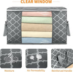 90 L Large Storage Bag Clothes Storage Organizer with Durable Handles for Closet Storage, Comforter, Blanket, Clothing, Beddi