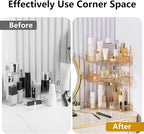 YCIA&DONE Corner Bathroom Counter Organizer, Makeup Organizer for Vanity, Skincare Cosmetic Perfume Tray, Corner Countertop S