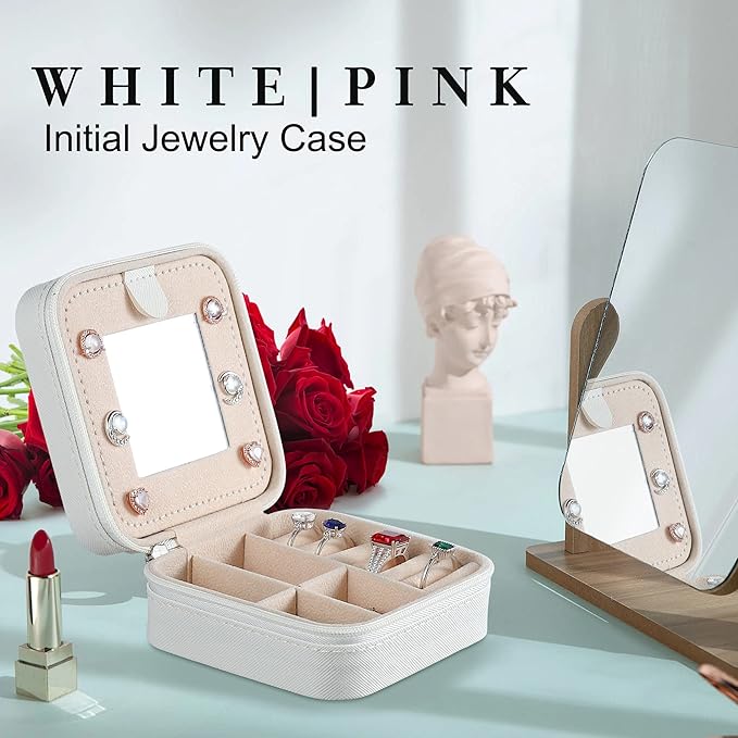 Parima Teen Girl Gifts Trendy Stuff for Girls, White Jewelry Box for Girl | Travel Must Have Jewelry Boxes for Teens | Birthd
