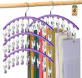 Legging Organizer for Closet, Metal Yoga Pants Hanger w/Rubber Coated 4 Pack w/10 Clips Hold 40 Leggings, Hangers Space Savin