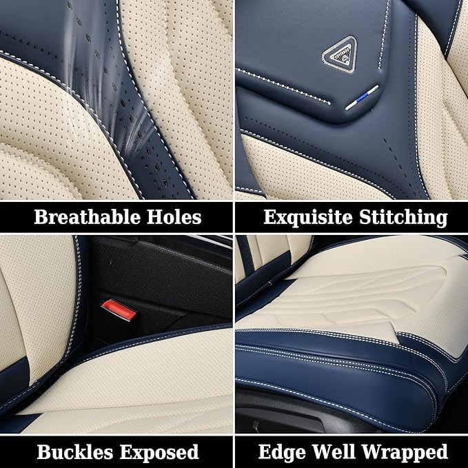 Coverado Car Seat Covers Front Seats Only, Leather Car Seat Protectors, Waterproof Seat Covers for Cars Auto Car Accessories 